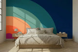 Retro 70s Stick and Peel Wallpaper: Mid-Century Modern Removable Mural - 144’’x100’’ - retro wallpaper