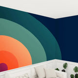Retro 70s Stick and Peel Wallpaper: Mid-Century Modern Removable Mural - 144’’x100’’ - retro wallpaper