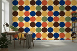 Retro 70s Stick and Peel Wallpaper: Mid-Century Modern Removable Mural - 144’’x100’’ - retro wallpaper
