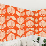 Retro 70s Stick and Peel Wallpaper: Mid-Century Modern Removable Mural - 144’’x100’’ - retro wallpaper