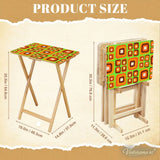 Retro 70s Style Folding TV Trays Set of 4 + Storage Rack Wooden Tables - 4 Pack - retro tv tray