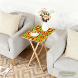 Retro 70s Style Folding TV Trays Set of 4 + Storage Rack Wooden Tables - 4 Pack - retro tv tray