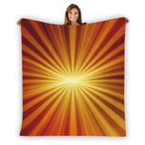Retro 70s Sunburst Flannel Blanket – Midcentury Modern Cozy Throw - retro blankets