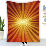 Retro 70s Sunburst Flannel Blanket – Midcentury Modern Cozy Throw - retro blankets