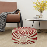 Retro 70s Sunburst Inflatable Ottoman – Midcentury Modern Portable Footstool - pouf