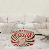Retro 70s Sunburst Inflatable Ottoman – Midcentury Modern Portable Footstool - pouf