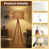 Retro 70s Sunburst Remote Tripod Floor Lamp: Midcentury Style Shade - retro floor lamps