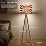 Retro 70s Sunburst Remote Tripod Floor Lamp: Midcentury Style Shade - retro floor lamps