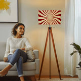 Retro 70s Sunburst Remote Tripod Floor Lamp: Midcentury Style Shade - retro floor lamps