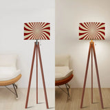 Retro 70s Sunburst Remote Tripod Floor Lamp: Midcentury Style Shade - retro floor lamps