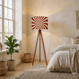 Retro 70s Sunburst Remote Tripod Floor Lamp: Midcentury Style Shade - retro floor lamps