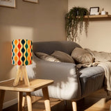 Retro 70s Table Lamp with Remote – Wooden Nordic Tripod Midcentury Light - retro table lamps