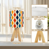 Retro 70s Table Lamp with Remote – Wooden Nordic Tripod Midcentury Light - retro table lamps