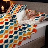 Retro 70s Twin Duvet Cover Set: Midcentury Modern Bedding (55’’x79’’ / 140x200 cm) - One Size - Bedding - retro