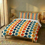 Retro 70s Twin Duvet Cover Set: Midcentury Modern Bedding (55’’x79’’ / 140x200 cm) - One Size - Bedding - retro