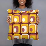 RETRO 70s VINTAGE Design PILLOW Orange Brown Yellow Throw Cushion - retro ads
