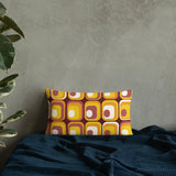 RETRO 70s VINTAGE Design PILLOW Orange Brown Yellow Throw Cushion - retro ads