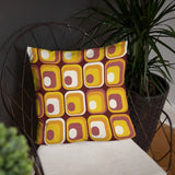 RETRO 70s VINTAGE Design PILLOW Orange Brown Yellow Throw Cushion - retro ads