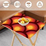 Retro 70s Wooden TV Tray Set with Stand – Folding Snack Tables Set of 4 - 4 Pack - retro tv tray