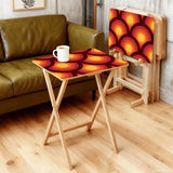 Retro 70s Wooden TV Tray Set with Stand – Folding Snack Tables Set of 4 - 4 Pack - retro tv tray