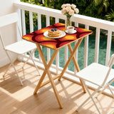 Retro 70s Wooden TV Tray Set with Stand – Folding Snack Tables Set of 4 - 4 Pack - retro tv tray
