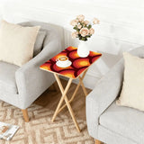 Retro 70s Wooden TV Tray Set with Stand – Folding Snack Tables Set of 4 - 4 Pack - retro tv tray