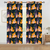 Retro Atomic Pattern Blackout Curtains: Mid-Century Modern Drapes - 50’’x84’’x2pcs - retro curtains