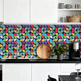 Retro Bauhaus Self-Adhesive Wall Panel Kit: Waterproof PVC Tiles - Wall Coverings