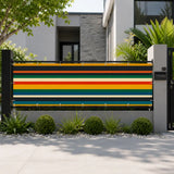 Retro Colors Stripes Balcony Screen – Outdoor Privacy Fence Cover - Retro Privacy Screen
