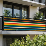 Retro Colors Stripes Balcony Screen – Outdoor Privacy Fence Cover - Retro Privacy Screen