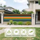 Retro Colors Stripes Balcony Screen – Outdoor Privacy Fence Cover - Retro Privacy Screen