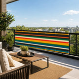 Retro Colors Stripes Balcony Screen – Outdoor Privacy Fence Cover - Retro Privacy Screen