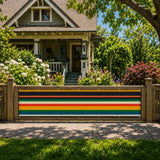 Retro Colors Stripes Balcony Screen – Outdoor Privacy Fence Cover - Retro Privacy Screen