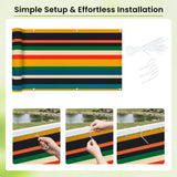 Retro Colors Stripes Balcony Screen – Outdoor Privacy Fence Cover - Retro Privacy Screen