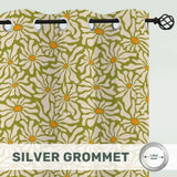 Retro Daisy Blackout Curtains: 70s Midcentury Modern Multi Sizes Drapes - retro curtains