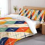 Retro Double Bedding: Midcentury Modern 60s Pattern Duvet Cover Set - Bedding - retro