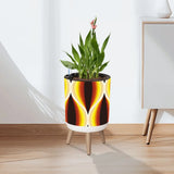 Retro Flower Pot - 70s Midcentury Scandi Style Plant Pot with Wooden Legs - retro plant pot