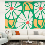 Retro Hippie 70s Stick and Peel Wallpaper: Bold Floral Removable Mural - 144’’x100’’ - retro wallpaper
