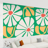Retro Hippie 70s Stick and Peel Wallpaper: Bold Floral Removable Mural - 144’’x100’’ - retro wallpaper