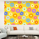 Retro Hippie Flower Power Stick & Peel Wallpaper: Micentury Floral Removable - 144’’x100’’ - retro wallpaper