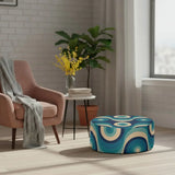 Retro Inflatable Footstool – 70s Midcentury Modern Ottoman - pouf