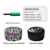 Retro Inflatable Footstool – 70s Midcentury Modern Ottoman - pouf