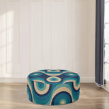 Retro Inflatable Footstool – 70s Midcentury Modern Ottoman - pouf