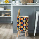 Retro Midcentury Bedside Table Cabinet with Power Strip & 2 Drawers - retro bedside table