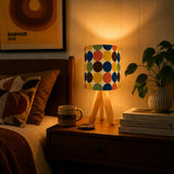 Retro Midcentury Bedside Table Cabinet with Power Strip & 2 Drawers - retro bedside table