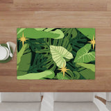 Retro Midcentury Double Layer Placemats – 60s Botanical Polka Dots Table Mats - retro table linen