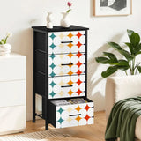 Retro Midcentury Fabric 4-Drawer Dresser – MCM Steel Frame Storage Cabinet - One Size - retro dresser