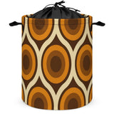 Retro Midcentury Laundry Basket with Drawstring – Collapsible Hamper - retro laundry