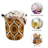Retro Midcentury Laundry Basket with Drawstring – Collapsible Hamper - retro laundry