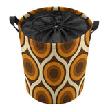 Retro Midcentury Laundry Basket with Drawstring – Collapsible Hamper - retro laundry